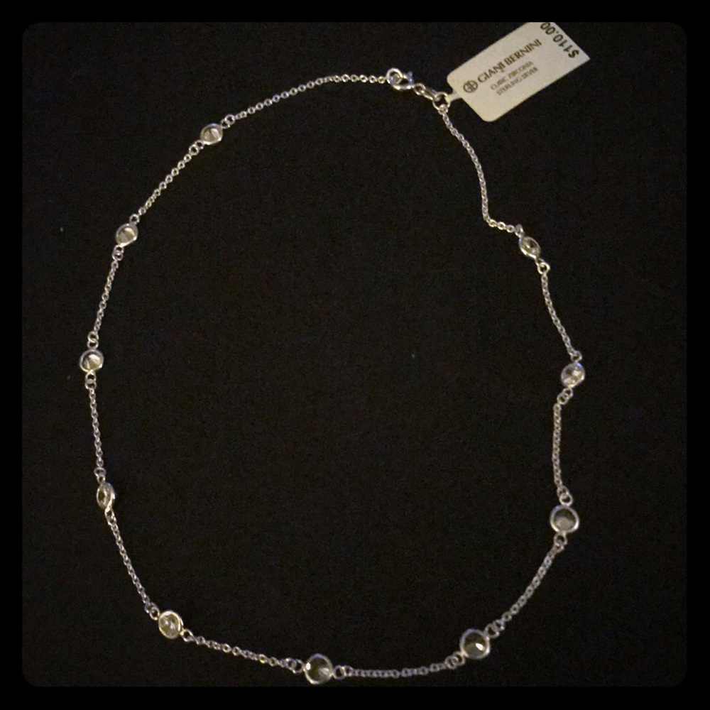 Gianni Bernini Sterling Silver Cubic Necklace.